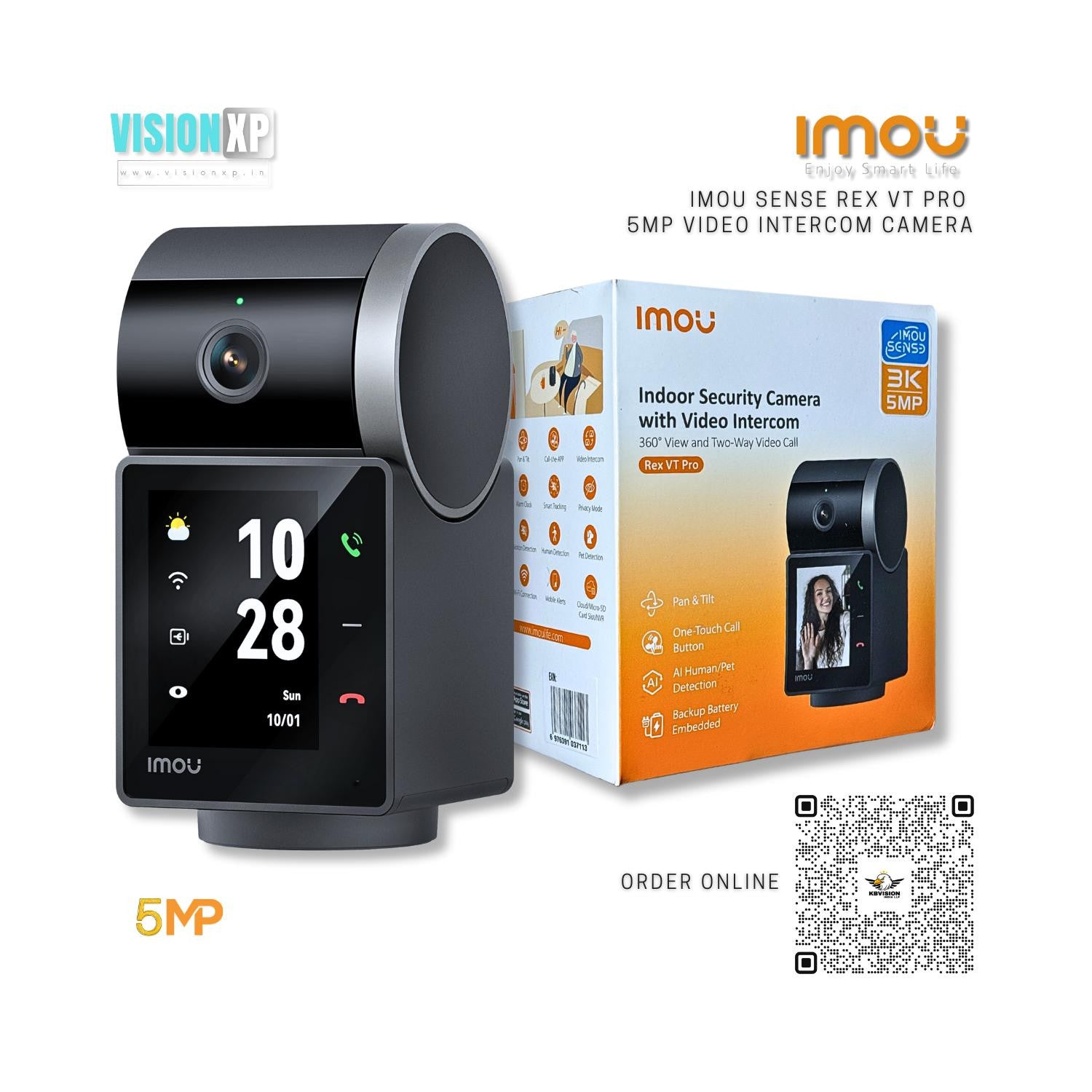 Imou Rex VT Pro 5MP H.265 Wi-Fi Pan & Tilt Camera Imou Rex VT Pro 5MP H.265 Wi-Fi Pan & Tilt Camera